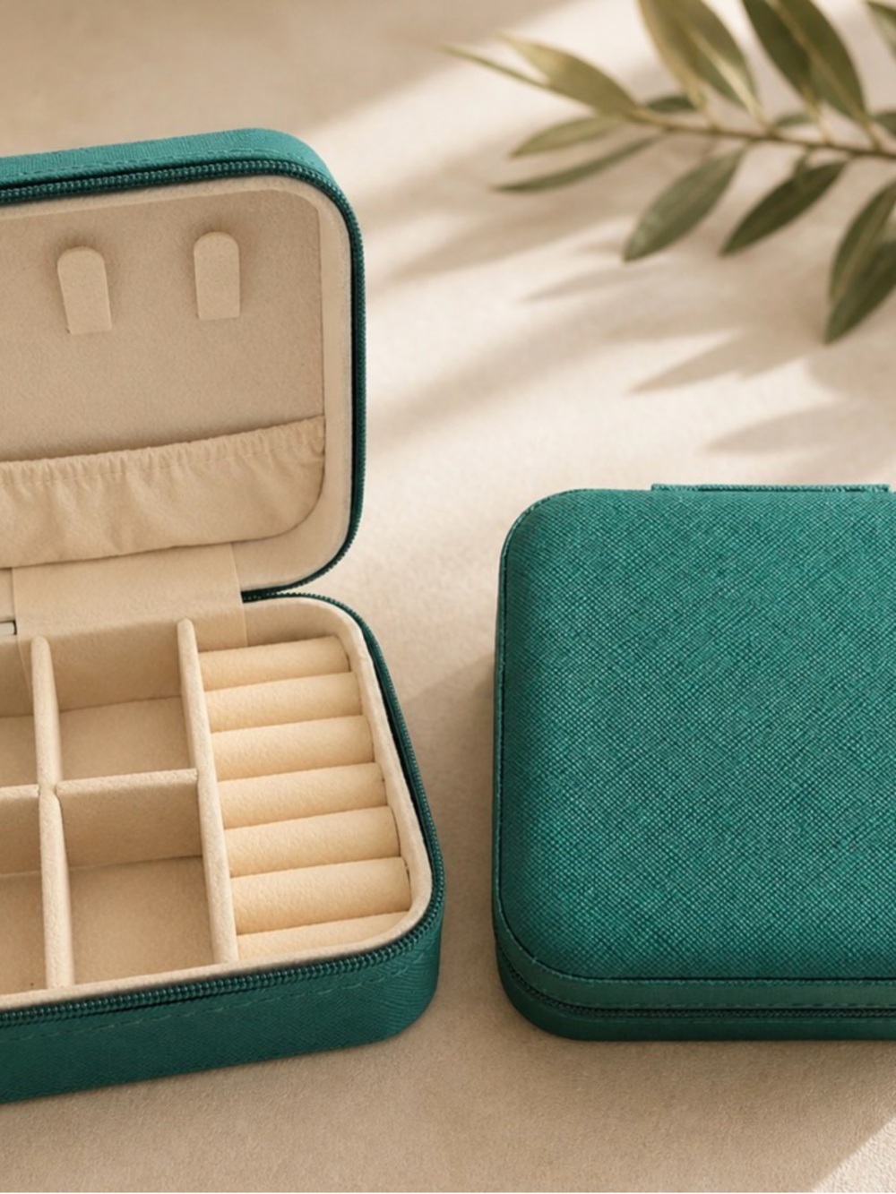 Emerald Green Travel Jewelry Box